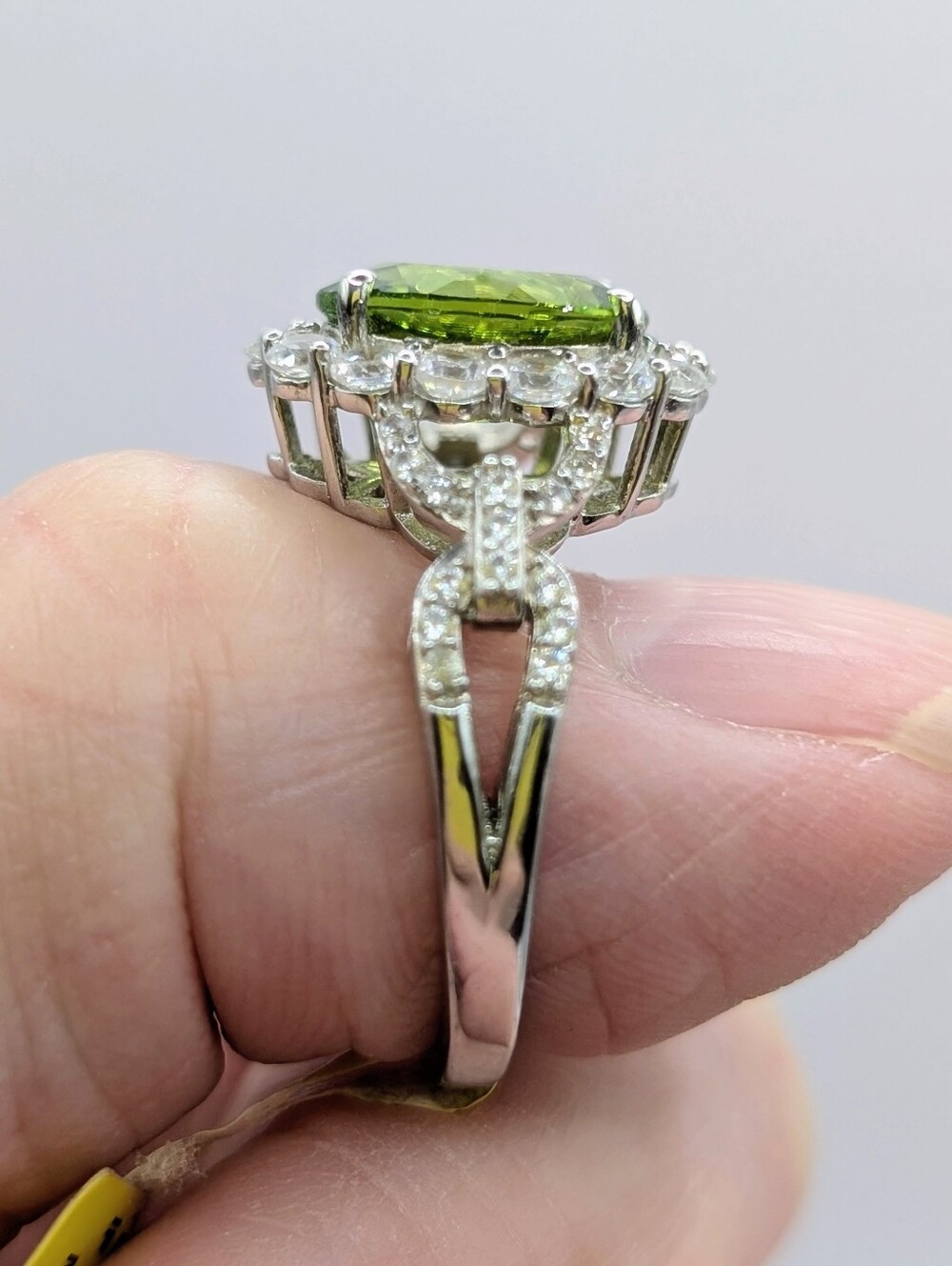 4.95ctw Hebei Peridot & Cambodian Zircon Platinum Plated 925 Silver - Picture 7 of 9
